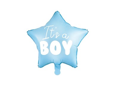 Balon u obliku zvijezde, 48 cm, plava, "It's a Boy"